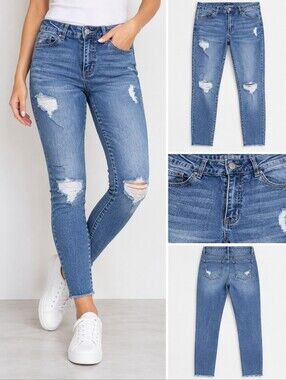 d. jeans Blue Skinny Distressed Jeans